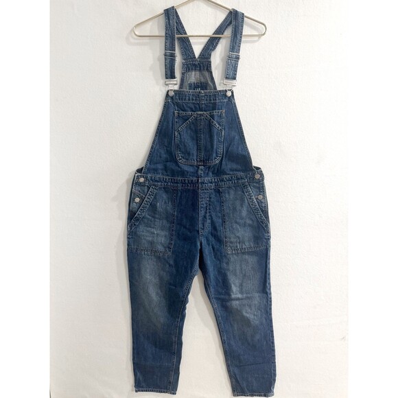Gap Denim - GAP Cropped Slouch Straight Leg Denim Overalls Classic Women's Size Medium